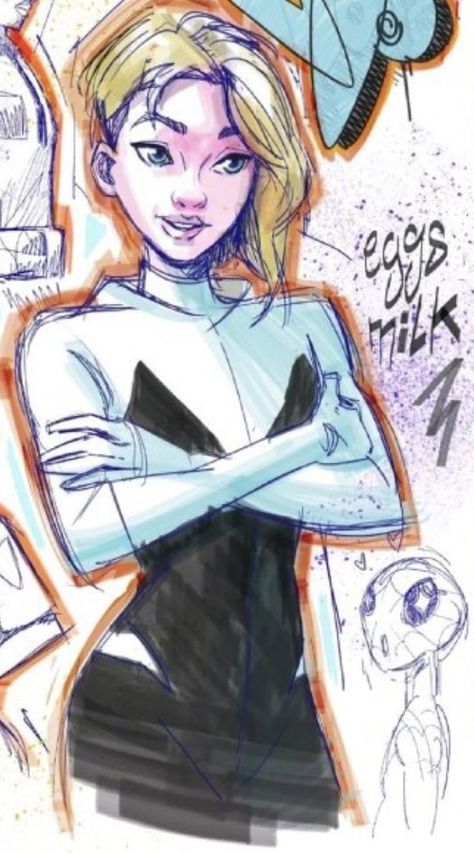 Gwen Across The Spiderverse, Miles Sketchbook, Sketchbook Pictures, Abstract Pencil Drawings, Spiderman Art Sketch, Spectacular Spider Man, Spider Art, Marvel Photo, Stranger Things Art