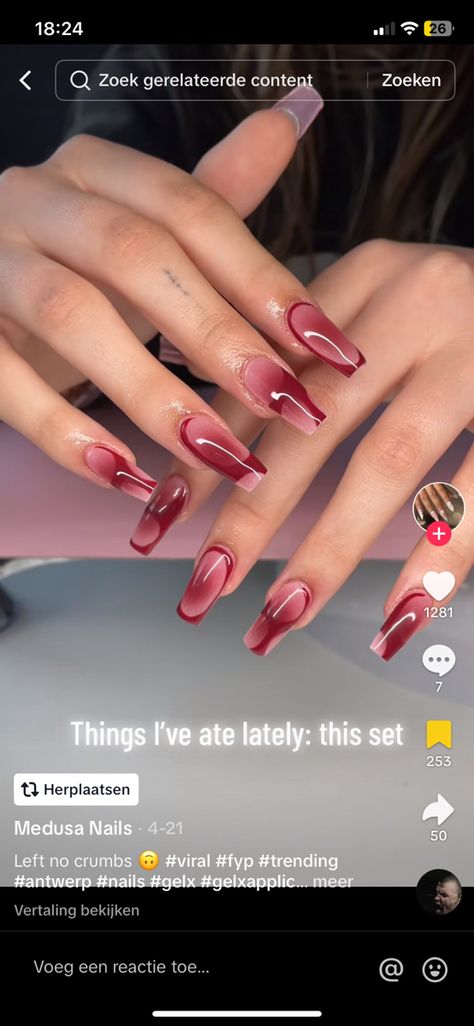 Red Nails W Initial, W Initial, Red Nails, Initials, Nails, Red