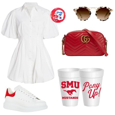 SMU game day outfit Miami Game Day Outfit, Smu Game Day Outfit, Baseball Game Fits, Uga Gameday, Gameday Fits, Preppy Country, College Gameday Outfits, Gameday Outfits, College Gameday