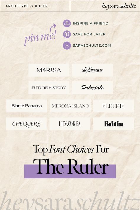 The Ruler Archetype, Ruler Brand Archetype, Ruler Archetype, Top Fonts, Classic Serif Fonts, Business Fonts, Brand Archetypes, Modern Script Font, Modern Sans Serif