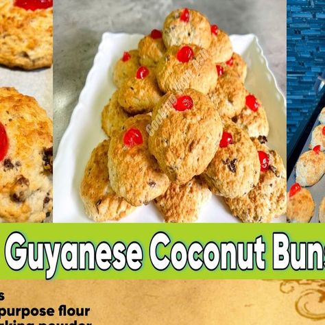 Cooking With Ash on Instagram: "My delicious coconut buns recipe has the perfect balance of sweetness and flavor Recipe link 👉can be found on youtube cooking with Ash link in my bio 😘#guyanesecoconutbuns #guyanesebuns #guyaneserecipes #guyanesedessert #guyanesecooks #westindianrecipes #caribbeanrecipes #coconutdrops #rockcakes #buns #carinbeanrecipes #cookingwithash #delicious #dessertporn #dessertideas #cooks #bakingrecipes" Guyanese Coconut Buns Recipe, Coconut Buns Recipe, Guyana Recipes, Coconut Buns, Guyanese Recipes, Rock Cake, Youtube Cooking, Buns Recipe, Bun Recipe