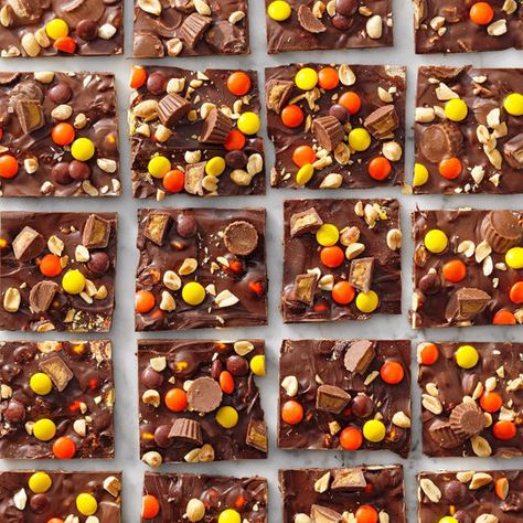 Loaded with salted peanuts and loads of peanut candies, this Reese's Pieces bark will send any peanut lover over the edge. —James Schend, Taste of Home Deputy Editor The post Reese’s Pieces Bark appeared first on Taste of Home. Pretzel Toffee Bark, Christmas Bark Recipes, Toffee Bark, Pretzel Toffee, Chocolate Candy Recipes, Malted Milk, Bark Recipe, Melting Chocolate Chips, Ice Cream Toppings