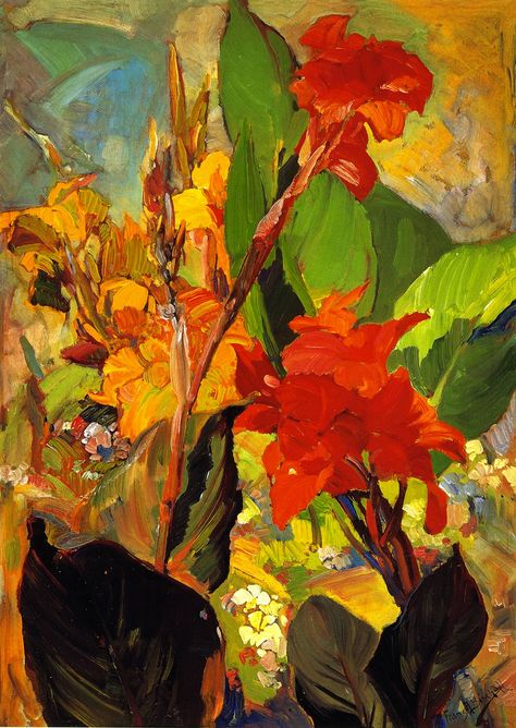 chasingtailfeathers:    Franz Bischoff (American Impressionist, 1864-1929)  Cannas  ✨ Flowers In Vases, Western Paintings, Oil Painting For Sale, Oil Painting Reproductions, Painting Reproductions, Arte Floral, Inspiration Art, Still Life Painting, Floral Painting