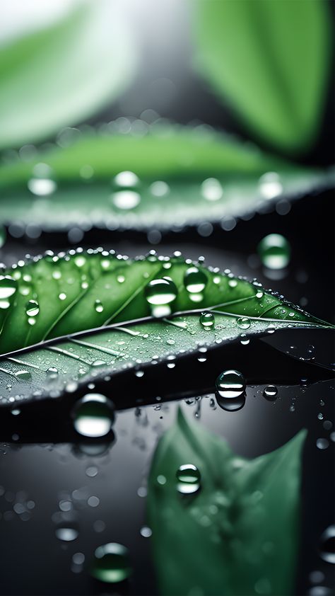 This wallpaper features a stunning close-up of leaves with water droplets on them, captured through macro photography and edited with Photoshop. Download this wallpaper in 1080p resolution for your mobile phone and enjoy the beauty of nature every day. #mobilewallpaper #iphonewallpaper #androidwallpaper #naturephotography #macrophotography #waterdroplets #leaves Water Droplets On Leaves, Macro Photography Water, Water Reflection Photography, Macro Photography Ideas, Nature Mobile, Photography Mobile, Reflection Photography, Close Up Photography, Halloween 1