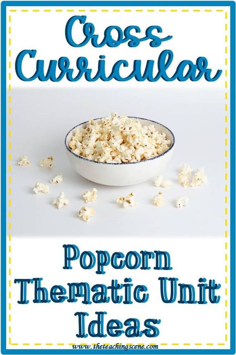 Are you looking for some cross-curricular popcorn themed thematic unit ideas for your lower elementary students? The popcorn theme has so many learning opportunities for children. In fact, the most difficult part is what activities to choose for your Popcorn unit. Just click here to find some wonderful popcorn ideas & grab some free Popcorn Math Dice Games! #thematicunits #lowerelementary #themes #popcorn #phonics #science #socialstudies #math #theteachingscene #theteachingscenebymaureen Popcorn Activities, Popcorn Ideas, Popcorn Theme, Free Popcorn, Thematic Units, Dice Games, Social Studies, Phonics, Popcorn