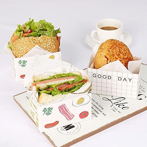 Order custom packaging boxes in bulk from ALPPM - Get A Free Quote Take Out Food Containers,Sandwich Take Out Boxes (50 Pack)- Toast Holding Bread Tray, Hot Dog Donut Egg Waffle Packaging Box Lunch Box - to Go Containers for Restaurant, Picnic and Party (B)SIZE:L:13CM x W:7CM x H:7CM / 5.12inchx2.75inchx2.75inch.Great for serving Toast Sandwich Holding Bread Tray, Hot Dog Donut Egg Waffle... Restaurant Packaging, Bread Burger, Cardboard Food, Burger Sides, Take Out Boxes, Take Out Food, Sandwich Packaging, Disposable Food Containers, Burger Box