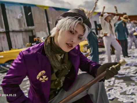 Mingi Wonka Work, Mingi Ateez Work, Willy Wonka Mingi Ateez, Ateez Work Outfit, Ateez Work Mv Outfit, Mingi Bouncy Outfit, Mingi Guerrilla Outfits, Ateez Work Mv, Ateez Work