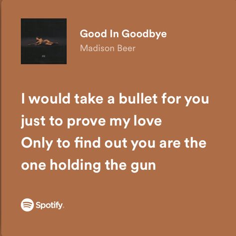 Good In Goodbye Madison Beer, Deep Song Quotes Lyrics, Wallpaper Lyrics Aesthetic, My Love Wallpaper, Good In Goodbye, Lyric Aesthetic, Popular Song Lyrics, Song Qoutes, Songs That Describe Me