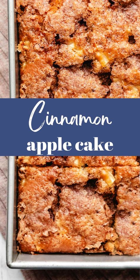 Apple Cinnamon Cake Easy, Cinnamon Apple Coffee Cake Recipes, Coffee Cake Apple Cinnamon, Apple Cake Sallys Baking, One Bowl Apple Cake Recipe Easy, One Bowl Apple Cake Simple, Apple Cake 9x13 Pan, Apple Cinnamon Snack Cake, Easy Dessert Bakes