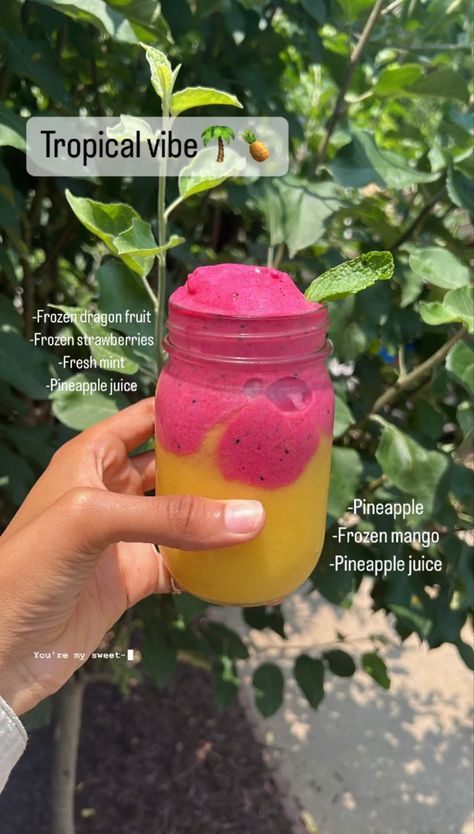 Fun Drink Recipe, Fruit Smoothie Recipes Healthy, Drinks Smoothies, Easy Healthy Smoothies, Smoothie Recipes Healthy Breakfast, Summer Smoothies, Refreshing Drinks Recipes, Healthy Drinks Smoothies, Easy Smoothie Recipes