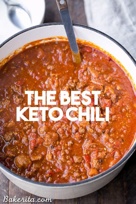 Keto Chili, Paleo Chili, Best Chili, Whole30 Keto, Best Chili Recipe, Boiled Egg Diet Plan, Beef Sausage, Low Carb Low Sugar, Keto Soup