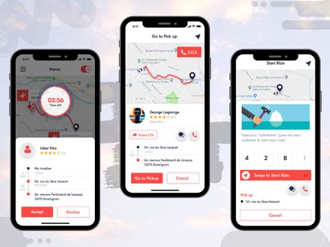 Have a look at our New Ride Request Flow screens Flow for Taxi Driver App. We hope you liked that! Make sure you share your thoughts on this design and give us your valuable feedback! Design Taxi, App User Interface, Driver App, Drive App, App Design Layout, Android App Design, Card Ui, App Ideas, Taxi App