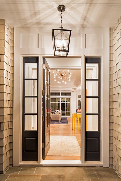 Portico Lights Front Entry, Front Door Chandelier Entrance Outdoor, Darlana Lantern, Foyer Lights, Front Door Lighting, Lantern Lighting, Front Porch Lighting, Entrance Lighting, Modern Entry