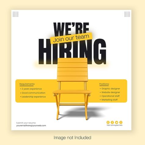 We are hiring banner web template social... | Premium Psd #Freepik #psd #job-posting #hiring-post #recruitment-banner #job-vacancy Hiring Creative Design, Hiring Creative, Job Poster Design, Hiring Design, Hiring Creative Ads, Job Posting Design, Business Templates, We Are Hiring Design, Ad Banner