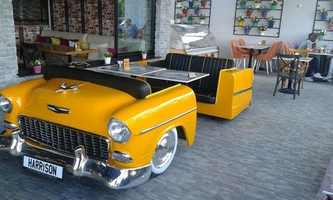 Kiosks Design, Mechanic Shop Decor, Car Themed Bedrooms, Car Bar, Garage Furniture, Car Diy, Futuristic Shoes, Pantry Remodel, Car Part Furniture