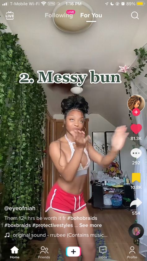 Messy Bun With Boho Braids, Box Braid Messy Bun, How To Do A Messy Bun With Box Braids, Messy Bun Box Braids, Messy Braid Bun, Messy Bun Braids, Messy Bun With Braid, Perfect Bun, Braided Bun