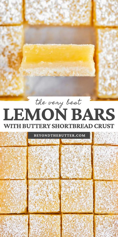 Perfect Lemon Bars, Easy Lemon Bars, Lemon Bars Easy, Curd Filling, Spring Recipe, Lemon Bars Recipe, Lemon Curd Filling, Buttery Shortbread, Lemon Dessert Recipes