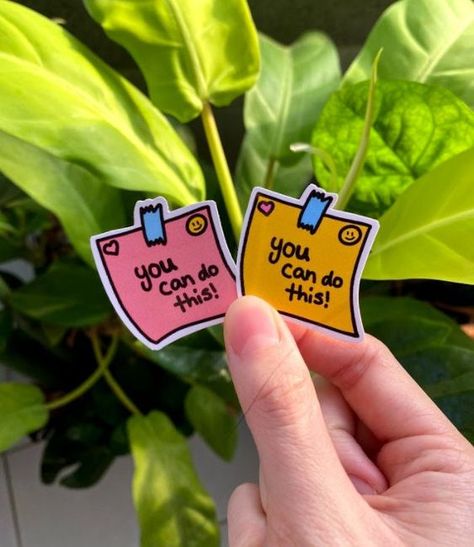 Note Sticker, Motivational Stickers, Sticker Design Inspiration, Homemade Stickers, Work Stickers, Etsy Stickers, Post It Note, Inspirational Stickers, Motivational Sticker