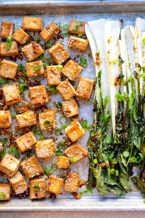 Roasted Tofu, Asian Tofu Recipes Healthy, Miso Tofu, Baked Tofu Recipes, Baked Tofu And Broccoli, Miso Tofu Bowl, Miso Marinated Tofu, Crispy Tofu And Broccoli, Vegan Tofu Bokchoy