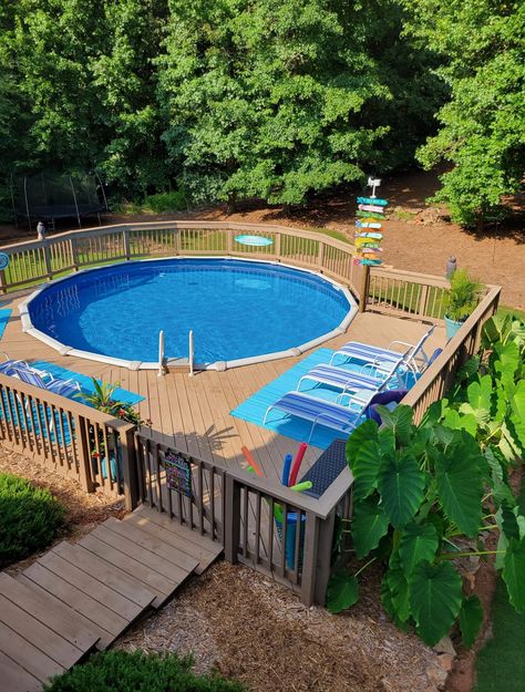 Multi Level Deck With Above Ground Pool, Semi Above Ground Pool Ideas Wood Decks, Oval Above Ground Pool Deck Ideas Design, Wood Deck Around Above Ground Pool, Wood Pool Deck, Deck Around Oval Above Ground Pool, Decks Around Pools, Pool Pergola, Pool Deck Plans