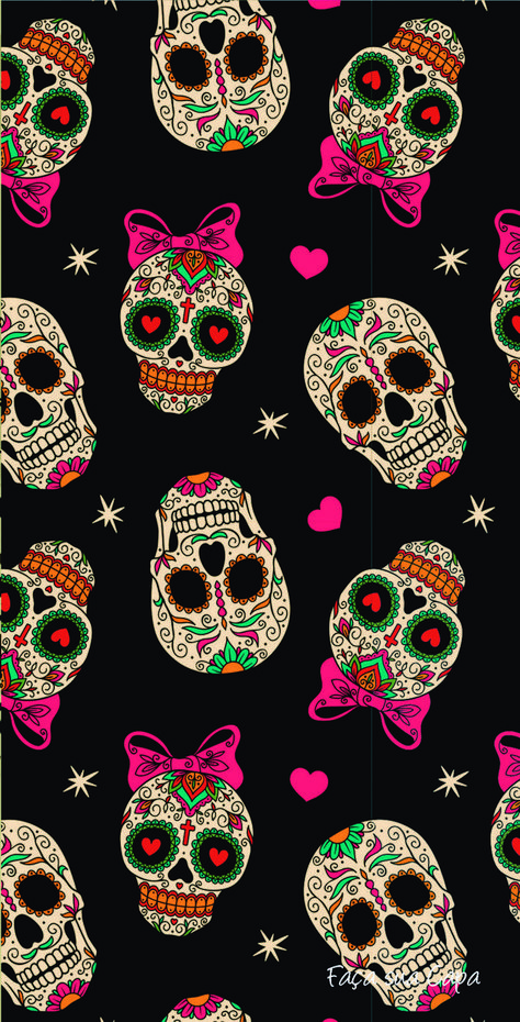 Sugar Skull Wallpaper, Halloween Sugar Skull, Tumblr Iphone, Sugar Skull Halloween, Colorful Skulls, Sugar Skull Art, Skull Artwork, Halloween Tags, Halloween Wallpaper Iphone