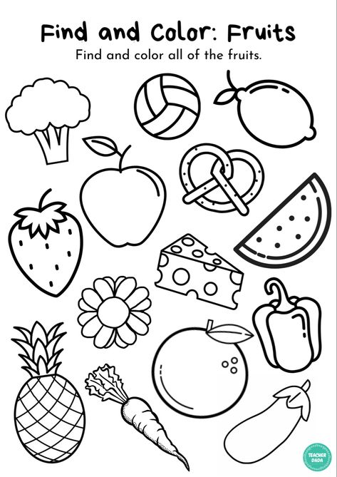 Healthy Eating Worksheets For Preschool, Nutrition Worksheets For Preschool, Color The Fruits Worksheet, Healthy Food Worksheets For Preschool, Fruit Worksheets For Kindergarten, Fruit Worksheets Preschool, Fruits Worksheets For Kindergarten, Fruits Worksheets For Kids, Fruits Activities For Preschool