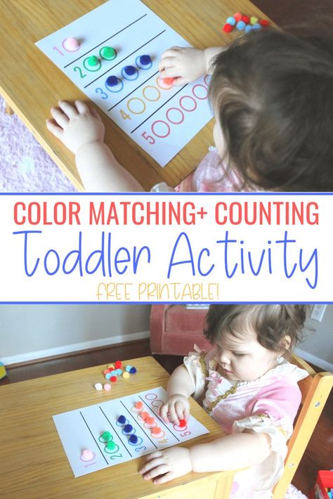 Free printable activity for toddlers to help them with their color matching and learning their numbers. Simple no prep activity that's educational as well! Sand Recipe, Educational Toddler Activities, Activity Printables, Moon Sand, Activity For Toddlers, Easy Toddler Activities, Sensory Activities Toddlers, Toddler Education, Free Printable Activities