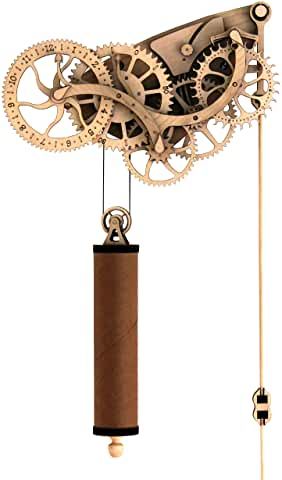 Amazon.com: kit kinetic sculpture Diy Wooden Clock, Wooden Clock Kits, Puzzle Illustration, 3d Clock, Mechanical Puzzle, Best Wall Clocks, Diy Laser Cut, Clock Diy, Laser Cut Wood Crafts