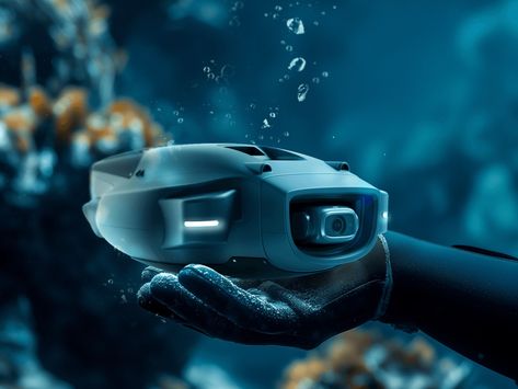 Underwater camera drone concept can autonomously capture high quality footage - Yanko Design Underwater Drone Concept, Best Pencil Sharpener, Drone Concept, Underwater Drone, Kintsugi Art, Kitchen Technology, Drones Concept, Camera Drone, Underwater Sea