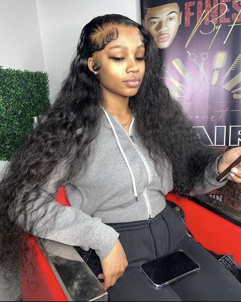 Dramatic Baby Hairs, Latina Hair, Frontal Wig Hairstyles, Black Ponytail Hairstyles, Cute Box Braids Hairstyles, Black Curly, Baby Hairs, Honey Hair, Side Part