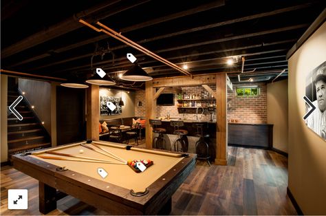 Rustic Basement Bar, Dark Basement, Basement Furniture, Rustic Basement, Basement Remodel Diy, Man Cave Room, Basement Bar Designs, Basement Reno, Basement Inspiration