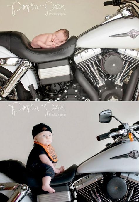 Newborn : 6 month Harley baby Motorcycle Newborn Pictures, Motorcycle Maternity Shoot, Harley Maternity Photos, Newborn Photography Dirtbike, Harley Davidson Baby, Harley Baby, Biker Baby, Sneakers Art, Motorcycle Baby