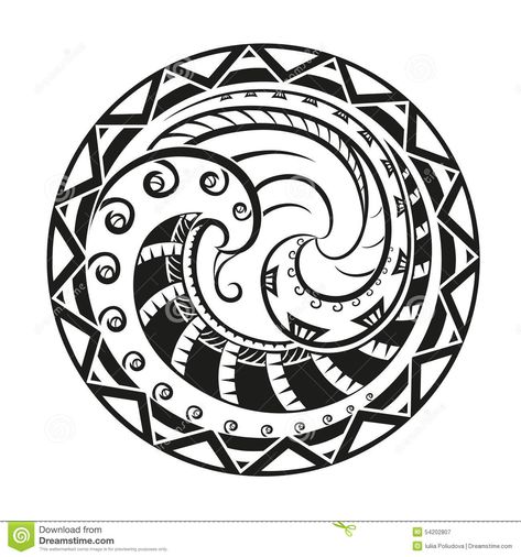 Circular Composition Of The Ornaments In The Style Of The Maori Stock Illustration - Image: 54202807 Kakau Tattoos, Koru Tattoo, Circle Tattoo Design, Tattoo Band, Inca Tattoo, Polynesian Tattoo Designs, Circle Tattoo, Circle Tattoos, Maori Designs