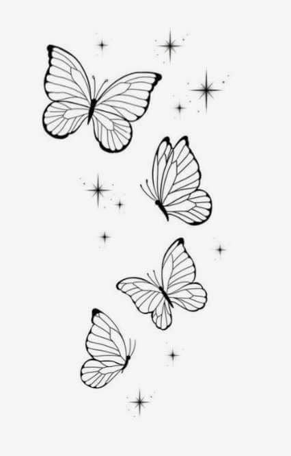 Butterflys Flying Drawings, Butterfly Side View, Rose Tattoo Stencil, Butterfly Tattoos Images, Simple Butterfly Tattoo, Math Wallpaper, Butterfly Tattoo Stencil, Unique Butterfly Tattoos, Butterfly Tattoo Ideas