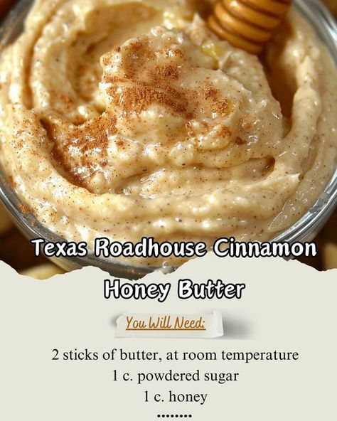 Roadhouse Cinnamon Butter, Texas Roadhouse Cinnamon Honey Butter, Texas Roadhouse Cinnamon Butter, Flavored Butter Recipes, Honey Butter Recipe, Cinnamon Honey Butter, Spiced Butter, Homemade Sauce Recipes, Cinnamon Honey