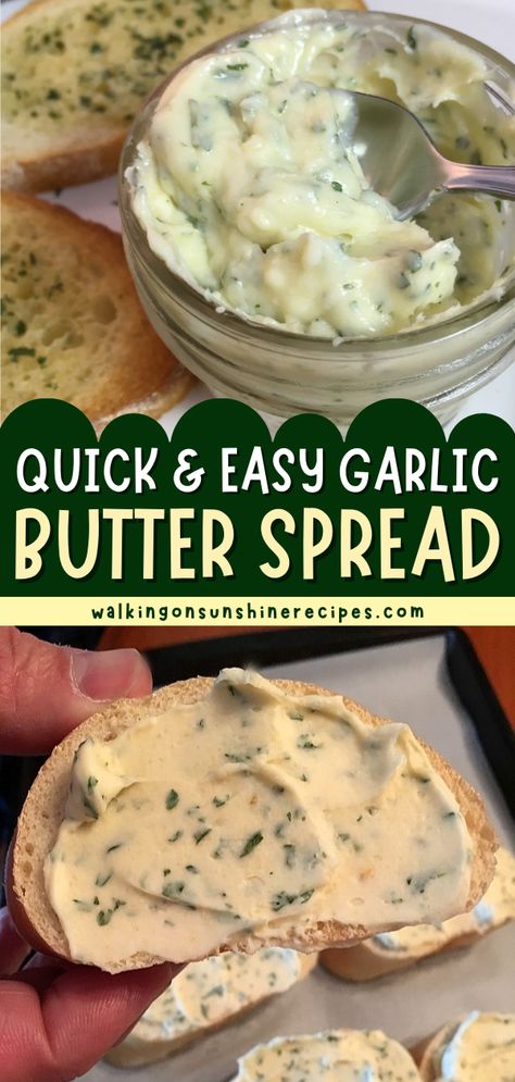 Butter For Sourdough Bread, Easy Flavored Butter, Bread Spreads Recipes, Garlic Butter Dip, Bread Butter Recipes, Easy Dip For Bread, Spreads For Bread Appetizers, Seasoned Butter For Bread, Garlic Butter Toast