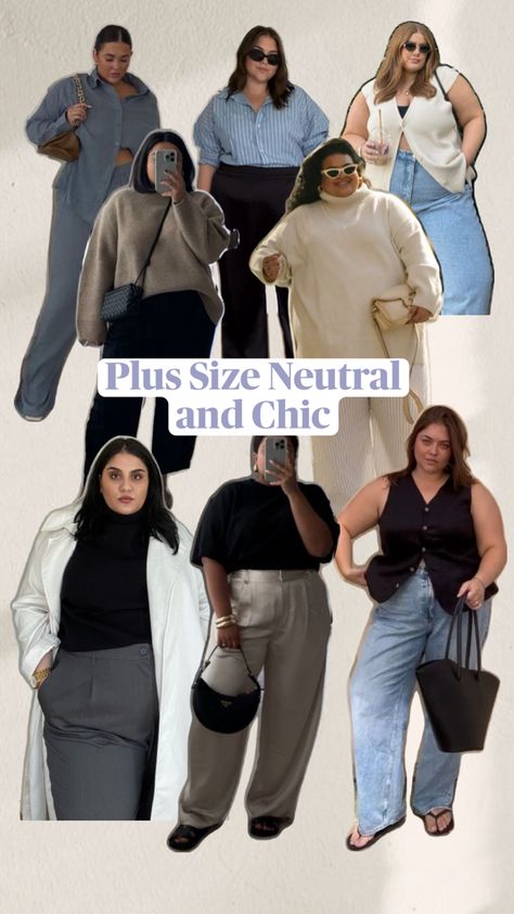 Light neutrals with subtle pops of blue for a fresh, timeless look. #NeutralStyle #EffortlessFashion #LightNeutrals #MinimalChic #PopOfColor #TimelessStyle #PlusSizeStyle #SizeInclusiveStyle Chic Outfits Plus Size, Comfy Chic Outfits, Minimal Style Outfits, Plus Zise, First Date Outfits, Comfy Casual Outfits, Fashion Capsule Wardrobe, Comfy Chic, Fashion Now