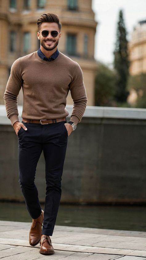 Men Fashion Work Outfits, Smartly Dressed Men, Men Winter Work Outfit, Good Looking Men Outfits, Casual Smart Outfit Men, Mens Winter Smart Casual Outfit, Winter Work Outfits For Men, Guy Work Outfits, Men's Smart Casual Style