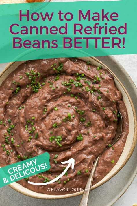 Taco Bueno Refried Beans Recipe, Refries Black Beans Recipe, Refried Beans Recipe Easy, Spicy Refried Beans, Taco Bueno, Canned Refried Beans, Vegan Refried Beans, Traditional Refried Beans, Refried Black Beans