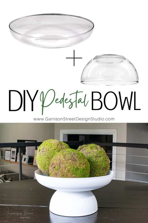 DIY Pedestal Bowl Diy Pedestal, Glass Bowl Decor, Hantverk Diy, Diy Bowl, Diy Dollar Tree Decor, Pedestal Bowl, Diy Upcycling, Dollar Tree Decor, Diy Dollar Store Crafts