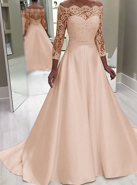 Ball Gown Off Shoulder, Formal Wedding Dresses, Gown Off Shoulder, Satin Bridal Gowns, Wedding Dresses Ball Gown, Cheap Wedding Dresses Online, Dresses Ball Gown, Mother Wedding Dress, Sleeve Wedding Dress