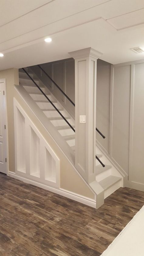 #diy #basementguide #basement #homedecor Open Basement Stairs, Basement Stairway, Basement Staircase, Basement Steps, Open Basement, Dream Basement, Christmas Patio, Basement Remodel Diy, Small Yards