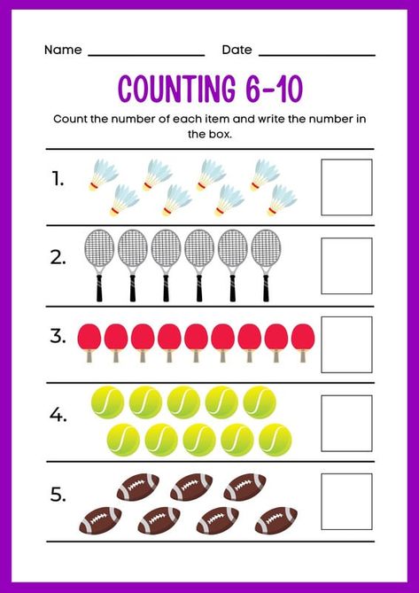 Fun Kindergarten Counting 6-10 Math Worksheet - Templates by Canva Kindergarten Counting, Resume Maker, Marketing Logo, Collaborative Learning, Learning Management System, Math Worksheet, Brand Management, Worksheet Template, Printing Business Cards