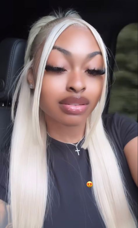 Blonde Frontal Styles, Blonde No Edges Wig, Jayda Blonde Hair, Blond Wig Styles, Platinum White Blonde Hair, 613 Blonde Wig Hairstyles, Short Blonde Wigs For Black Women, 613 Hairstyles For Black Women, Blonde Side Part Black Women