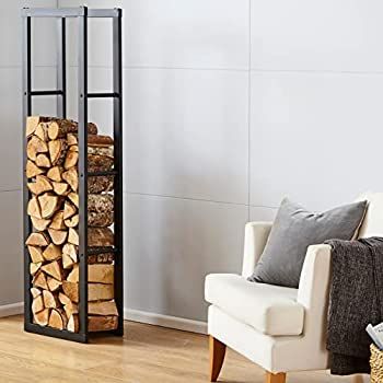 Neo Large Black Firewood Log Rack Storage Holder Metal Shelf Stand Tall Steel : AmazonSmile: DIY & Tools Firewood Storage Indoor, Outdoor Firewood Rack, Firewood Racks, Firewood Logs, Firewood Holder, Log Store, Firewood Rack, Log Holder, Firewood Storage