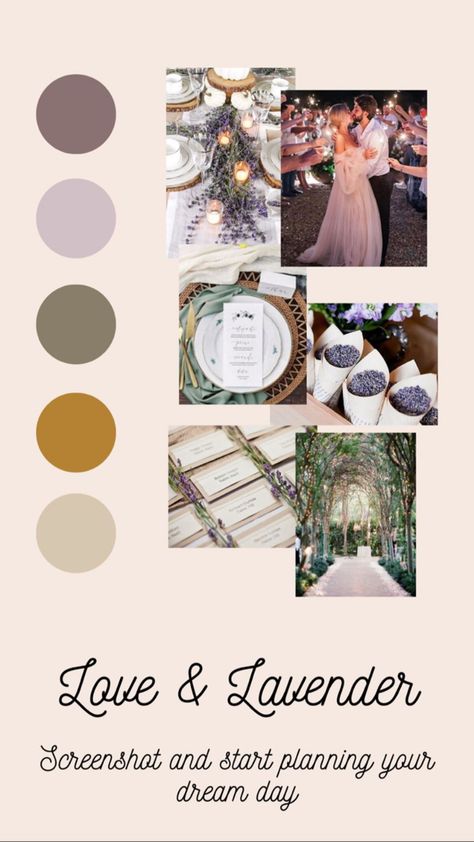 Wedding Colour Schemes Lavender, Filipiniana Wedding Color Palette, Lavender And Copper Wedding, Lilac And Champagne Wedding Colors, Muted Neutral Wedding, Lavender Wedding Theme Color Schemes, Lavender And Brown Wedding, Lavendar Wedding Color Schemes, Lavender Wedding Palette