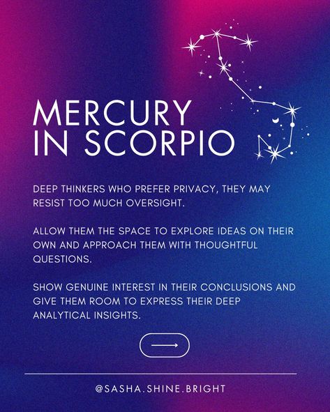 SAVE and SEND to your bestie who’s a mom ✨ If you don’t know which sign Mercury is in, leave your birth date - time - place in the comments, and I’ll help you out ♥️ • #astrology #astrologytips #astrologysign #astrologyfacts #mercury #learning #educationmatters Mercury In Scorpio Aesthetic, Mercury In Scorpio, Send To Your Bestie, Scorpio Aesthetic, Astrology Chart, Astrology Facts, Natal Charts, Birth Chart, Astrology Signs