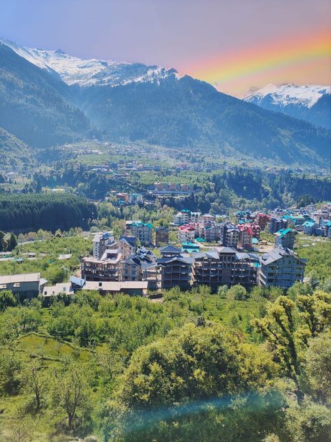 Sunrise Pictures, Green Valley, Himachal Pradesh, Beautiful Rainbow, Rain Shower, The Landscape, Lush Green, A Rainbow, Sunrise Sunset