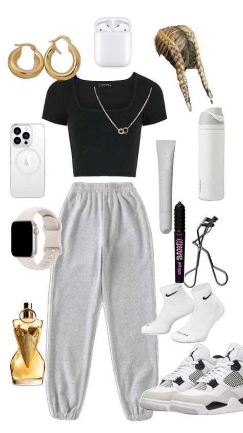 Cute Athletic Outfits For School Winter, Friday Comfy Outfit, Outfit Ideas With Hairstyles, Styles For Clothes Ideas For Women, Comfy Outfits To Wear At Home, Outfit Ideas Laid Out, Outfit Ideas For School College, Comfy Christmas Outfits Casual, Preppy Outfits Aesthetic For School