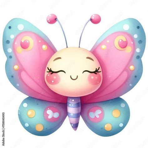 Cute Butterfly Illustration, Butterfly Cartoon Images, Cute Butterfly Cartoon, Butterfly Artwork, Butterfly Illustration, Baby Clip Art, Tatty Teddy, Cute Cartoon Pictures, Cute Clipart